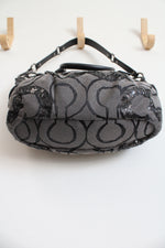 Coach Madison Sophia Black Gray Sequin Satchel Bag