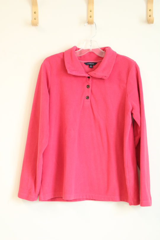 Lands' End Pink Long Sleeve Fleece Pullover Shirt | L