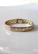 Tri-Gold Snake Skin Chain 14K Gold Bracelet