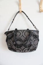 Coach Madison Sophia Black Gray Sequin Satchel Bag