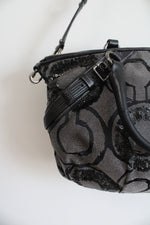Coach Madison Sophia Black Gray Sequin Satchel Bag