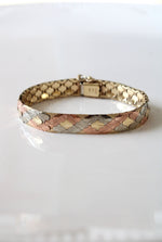 Tri-Gold Snake Skin Chain 14K Gold Bracelet