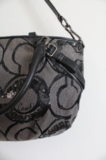 Coach Madison Sophia Black Gray Sequin Satchel Bag