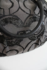 Coach Madison Sophia Black Gray Sequin Satchel Bag