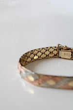 Tri-Gold Snake Skin Chain 14K Gold Bracelet