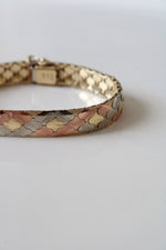 Tri-Gold Snake Skin Chain 14K Gold Bracelet