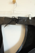 US Made Co. Black Genuine Leather Motorcycle Riding Chaps with Side Zippers | L
