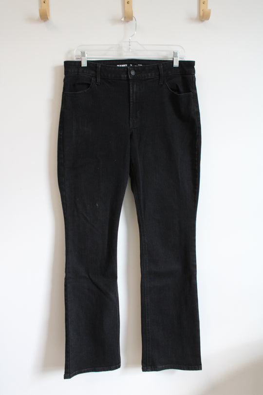 Old Navy Mid-Rise Kicker Bootcut Black Jeans | 12