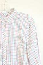 Talbots Pastel Plaid Check Button Up Shirt | S