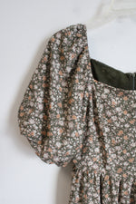 Carly Jean Los Angeles Louise Green Floral Tiered Dress | S