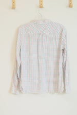 Talbots Pastel Plaid Check Button Up Shirt | S