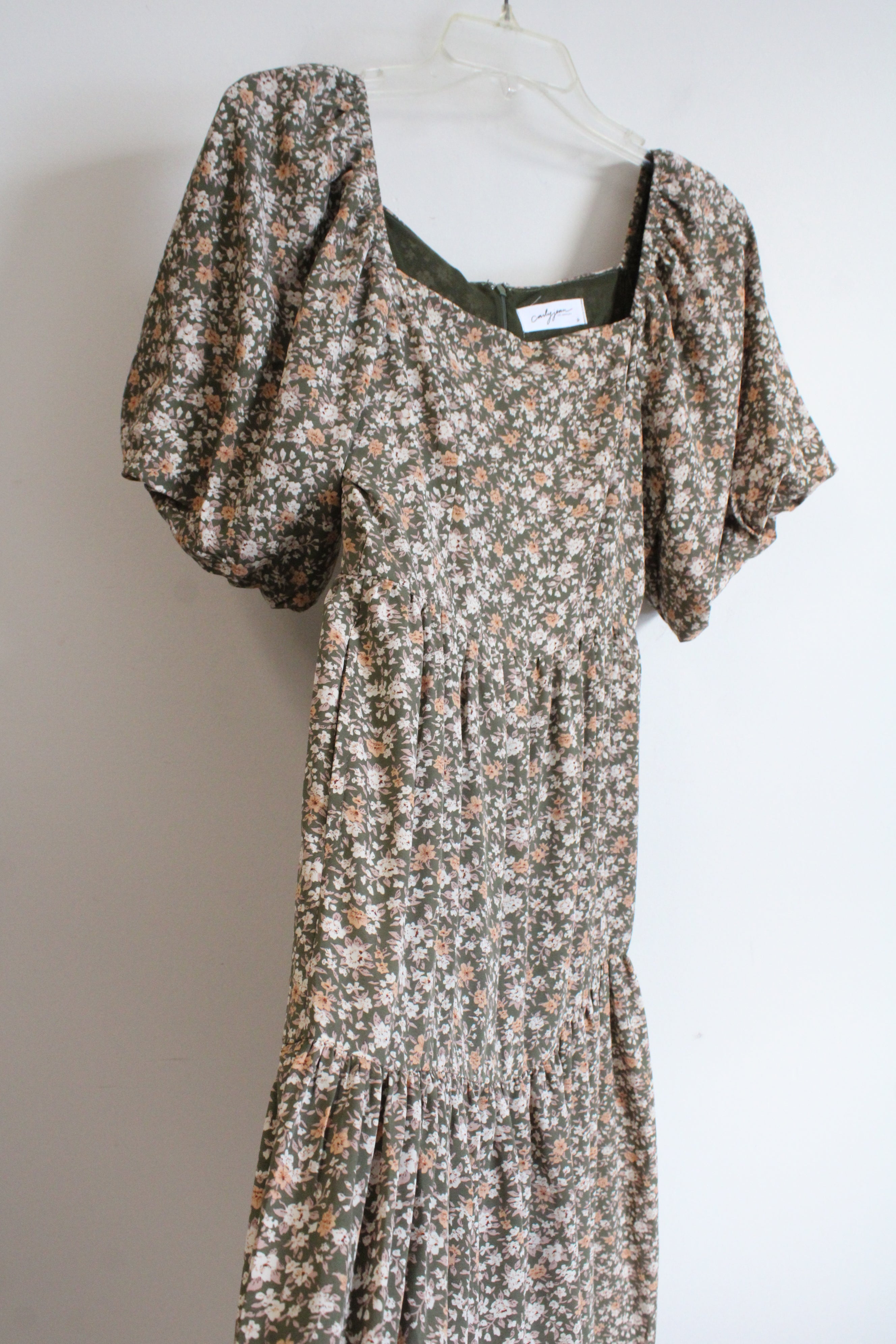 with jean green floral dress Carly Los Angeles Louise Tiered maybankholsale