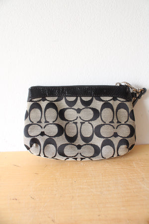 Coach Black Signature Monogram Wristlet Wallet