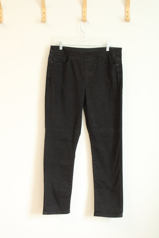 Croft & Barrow Black Elastic Waistband Pull On Jeans | 12