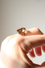10K Yellow Gold Smoky Quartz Oval Ring | Size 5