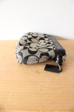 Coach Black Signature Monogram Wristlet Wallet