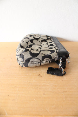 Coach Black Signature Monogram Wristlet Wallet