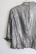 NEW Doncaster Signature Silver Leather Shell Blazer Cardigan | 16