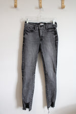 Good American Frayed Hem Gray Skinny Jeans | 4/27