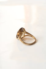 10K Yellow Gold Smoky Quartz Oval Ring | Size 5