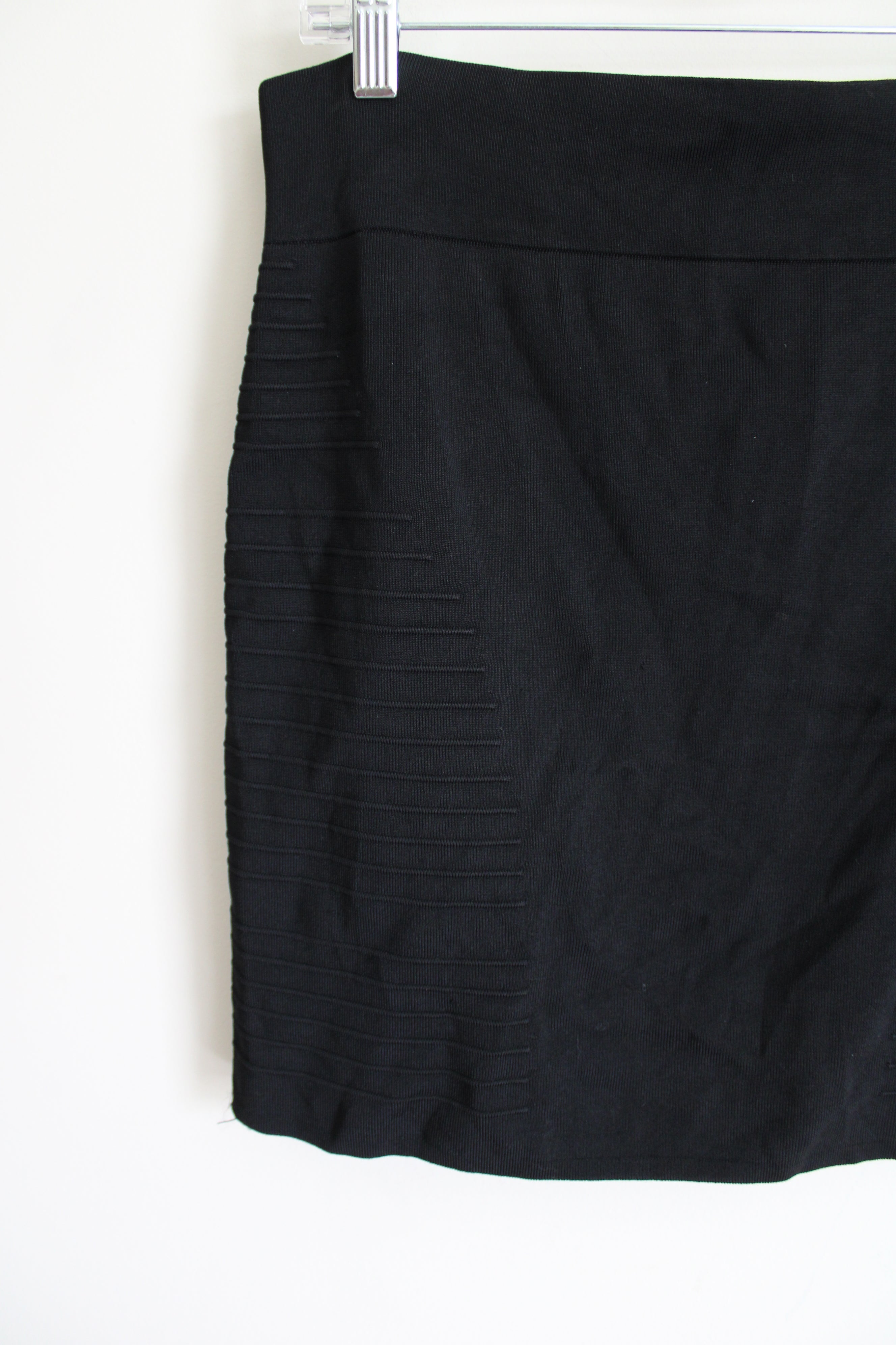 Rock & Republic Black Stretch Knit Mini Skirt | XL