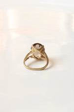 10K Yellow Gold Smoky Quartz Oval Ring | Size 5