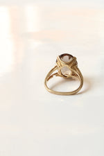 10K Yellow Gold Smoky Quartz Oval Ring | Size 5