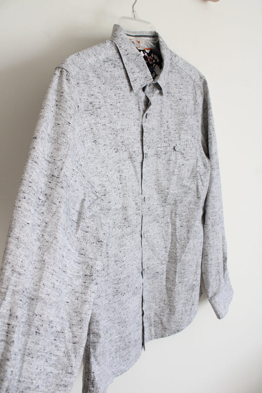 Denim & Flower Ricky Singh Gray & Black Speckled Button Down Shirt | S