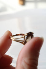 10K Yellow Gold Smoky Quartz Oval Ring | Size 5