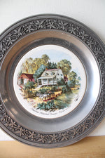 Currier & Ives "American Homestead Summer" Pewter Decorative Plate