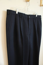 Perry Ellis Navy Blue Pleated Dress Pants | 38 x 30