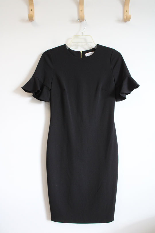 Calvin Klein Black Ruffled Sleeve Sheath Dress | 2