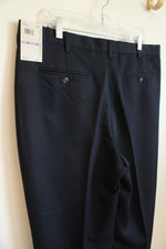 Perry Ellis Navy Blue Pleated Dress Pants | 38 x 30