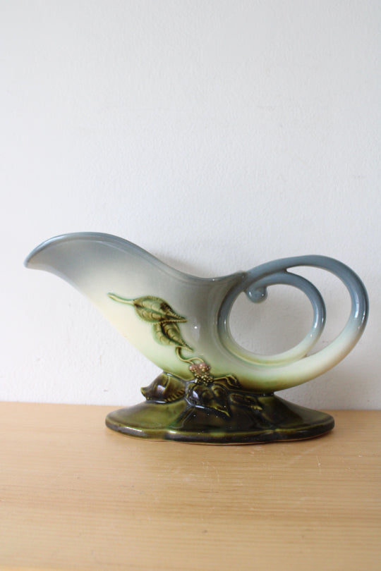 Vintage Hull Blue Green Cornucopia Planter