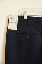 Perry Ellis Navy Blue Pleated Dress Pants | 38 x 30