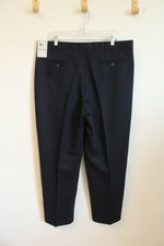 Perry Ellis Navy Blue Pleated Dress Pants | 38 x 30