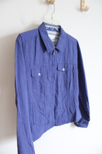 Christopher & Banks Blue Zip Up Top | M