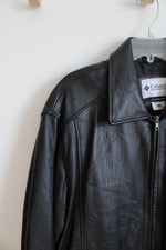 NEW Columbia Black Leather Bomber Jacket | L