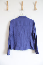 Christopher & Banks Blue Zip Up Top | M