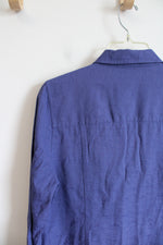 Christopher & Banks Blue Zip Up Top | M