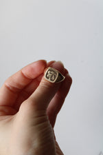 10K Yellow Gold Quaker Oats Man Ring | Size 9