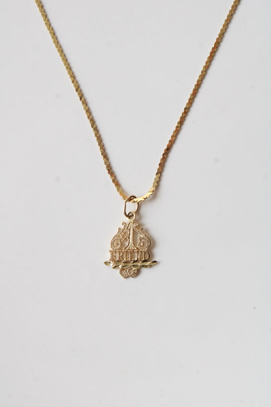 14K #1 Friend Pendant Necklace