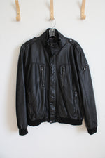 NEW Calvin Klein Black Faux Leather Jacket | L