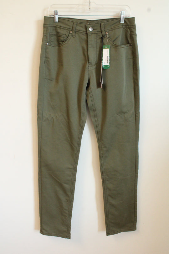 NEW Allday Olive Green Straight Leg Stretch Pants | 32 x 34