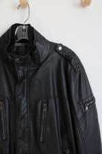 NEW Calvin Klein Black Faux Leather Jacket | L