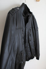 NEW Calvin Klein Black Faux Leather Jacket | L