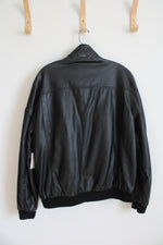 NEW Calvin Klein Black Faux Leather Jacket | L