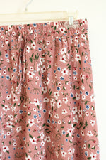 NEW Simlu Pink Floral Drawstring Elastic Waistband Maxi Skirt | M