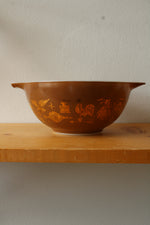 Vintage Pyrex Brown and Gold Early American Cinderella Mixing Bowl