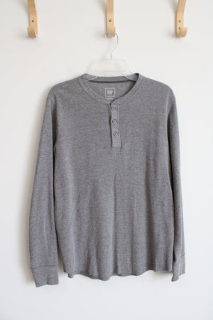 Gap Light Gray Long Sleeved Henley Shirt | L